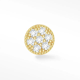 Diamond Flat Back Earring Med Glazed Donut14k Yellow - Nina Wynn