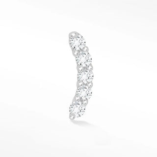 Diamond flat back earring small climber 14k white - 14k gold