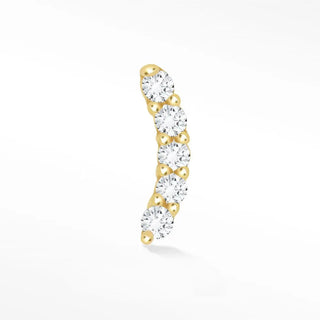 Diamond flat back earring small climber 14k yellow - 14k gold