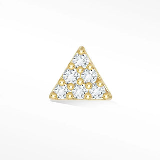 Diamond flat back earring small pyramid 14k yellow - 14k gold