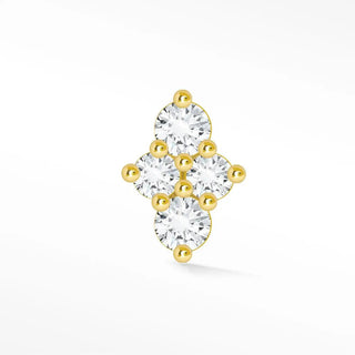 Diamond flat back earring small southern cross 14k yellow - 14k gold