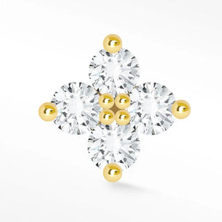 Diamond Flat Back Earring X-Large Clover 14k Yellow - Nina Wynn