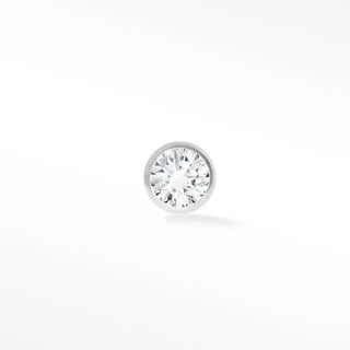 Diamond flat back earrings 1.5mm bezel 14k white - 14k gold