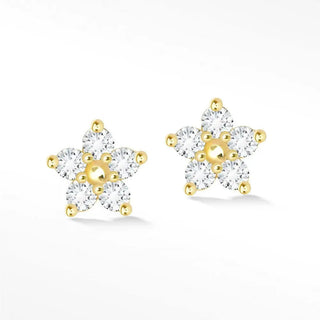 Gold-toned earrings buttercup 14k stud earrings featuring clear cubic zirconia stones diamond stud earrings