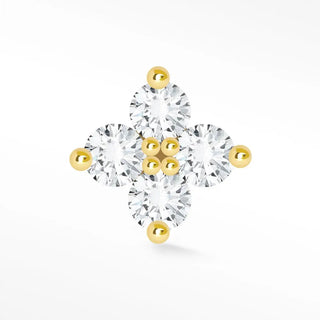 Diamond Flat Back Earring Clover 14k Yellow - Nina Wynn