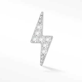 Flat back earring diamond lightning bolt 14k white - 14k gold