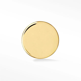 Flat back earring full moon 4mm 14k yellow - 14k gold / single