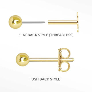 Baby Lotus Moonstone Flat Back Earring 14k Yellow Gold - Nina Wynn