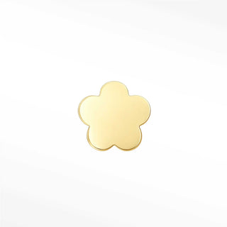 Gold-colored labret 14k gold five-petal flower earrings labret 14k with smooth polished 14k gold 18g finish