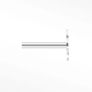 Flat Back Earrings Labret 14k Gold White 18G - Nina Wynn