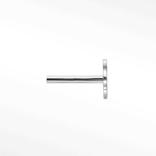 Silver-plated sleek minimalist door handle with cylindrical shaft and circular head for gold white 18g earrings labret 14k