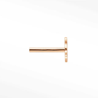 Rose gold t-bar labret post 14k gold flat 18g nose stud designed for comfortable body piercing use