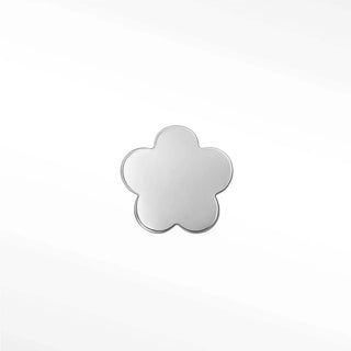 A sleek five-petal flower-shaped pendant in polished silver for flat back earrings labret 14k gold white 18g