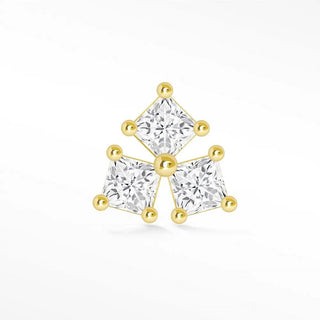Michelle moissanite flat back earring 14k yellow gold - 14k