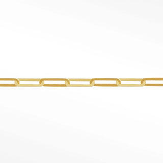 Mirror paperclip 5.5mm 14k gold chain designer line for permanent jewelry sold by the inch - 14k yellow / inch