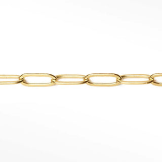 Nina Wynn Paperclip 8.8x4mm permanent anklet in 14/20 Gold Filled Yellow with elongated rectangular links