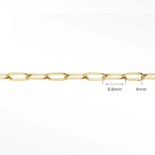 Nina Wynn Paperclip 8.8x4mm permanent anklet in 14/20 Gold Filled Yellow with elongated rectangular links
