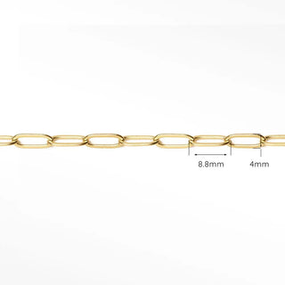 Permanent bracelet paperclip 8.8x4mm | 14/20 gold filled yellow