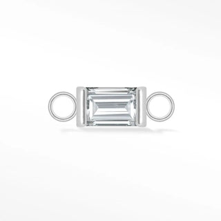 Permanent connectors baguette 5x3mm natural gemstone 14k white gold - 14k / topaz / single - unclassified