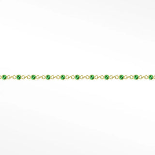 Permanent bracelet prismatic tiny emerald | 14k yellow