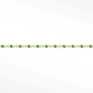 Wholesale permanent jewelry prismatic tiny emerald gold 14k yellow chain designer line - 14k / by the inch