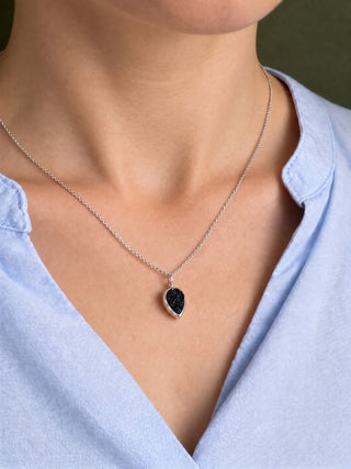 Adorn Petite Black Druzy Silver Necklace