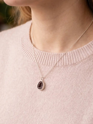 Adorn Petite Geode Silver Necklace