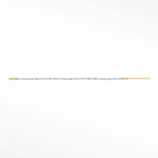 Aquamarine gemstone chain with 14K yellow gold findings