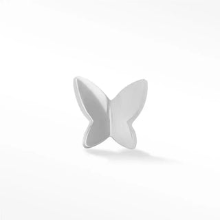 Flat back earring baby butterfly 14k white - 14k gold