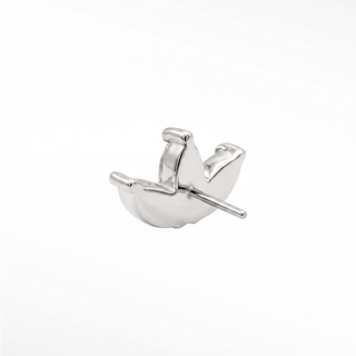 Flat back earrings baby lotus diamond 14k white