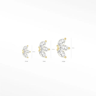 Dazzle 14k white or yellow gold stud earrings a timeless choice. Instant elegance is yours