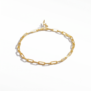 Baby Paperclip 18K Vermeil Bracelet 7''