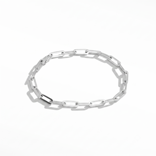 Baby Paperclip Silver Bracelet 7''