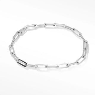 Baby paperclip silver bracelet 7’’ - sterling