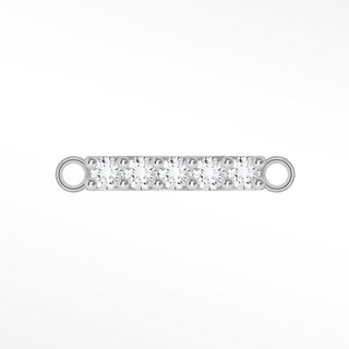 Bar 11.5mm Natural Gemstone Silver Connectors for Permanent Jewelry - Nina Wynn