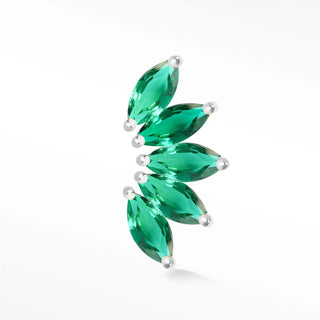 Best flat back earrings emerald 14k white lotus | the wynning studs