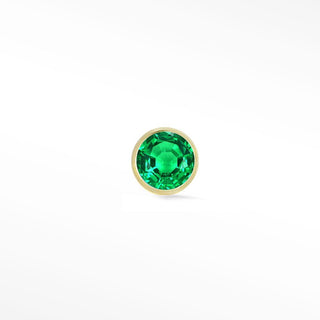 Bezel 1.5mm Emerald Flat Back Earring 14k Yellow Gold - Nina Wynn