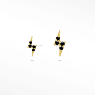 Black Diamond Earrings - 14K Gold Flat Back