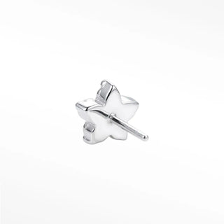 Flat back earrings daisy black diamond 14k white