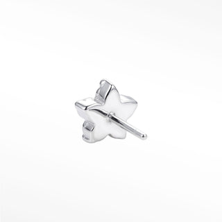 Flat back earrings daisy black diamond 14k white