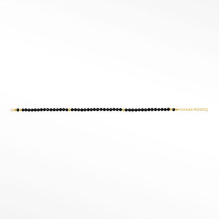 Black Spinel gemstone chain with 14K yellow gold findings