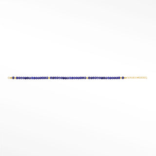 Blue Sapphire gemstone chain with 14K yellow gold findings