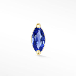 Blue Sapphire Flat Back Earring Wildling Solo 14k Yellow - Nina Wynn