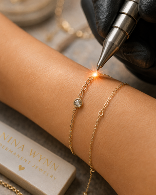 Get welded forever bracelet at Nina Wynn Permanent Jewelry in Denver, Colorado