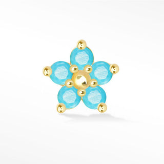 Buttercup Turquoise Flat Back Earring 14k Yellow Gold - Nina Wynn