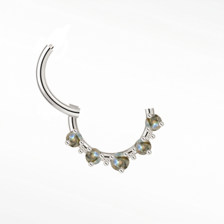 Cartilage Hoop Earrings 16G The Jubilee Labradorite | 14K White Gold
