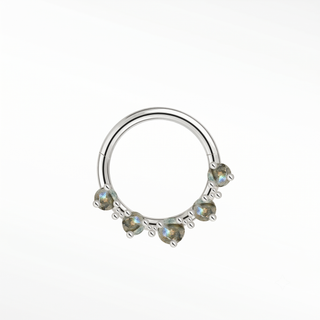 Cartilage Hoop Earrings 16G The Jubilee Labradorite | 14K White Gold