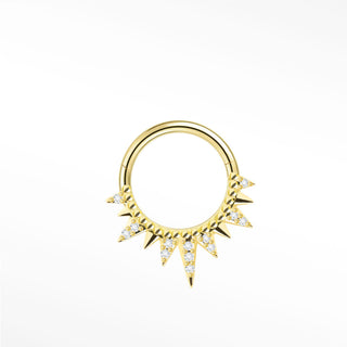 Cartilage Hoop Earrings 16G The Pave Iron Throne Diamond | 14K Gold
