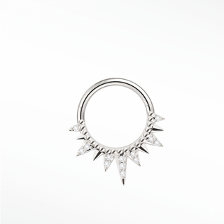 Cartilage Hoop Earrings 16G The Pave Iron Throne Diamond | 14K White Gold