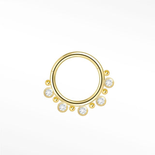 Cartilage Hoop Earrings 16G Zenith Daith Septum Ring Diamond | 14K Gold